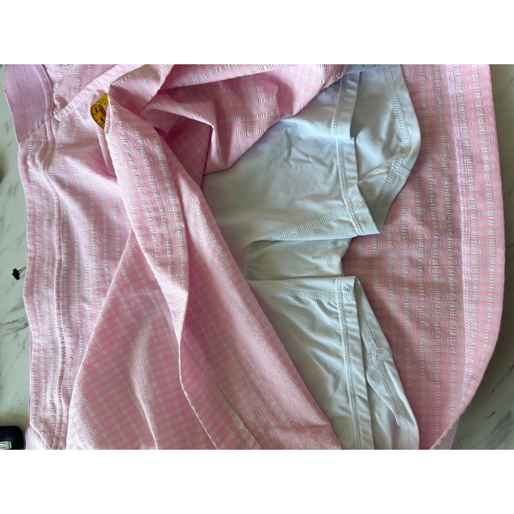 Lilly Pulitzer Luxletic Pink Gingham Seersucker Golf Skort Tennis Womens XL - Picture 5 of 6